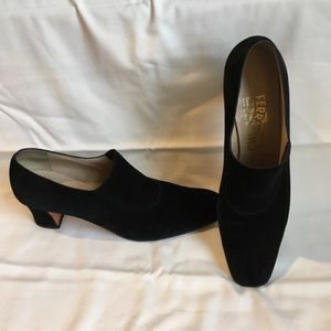 Black Suede Ferragamo Booties